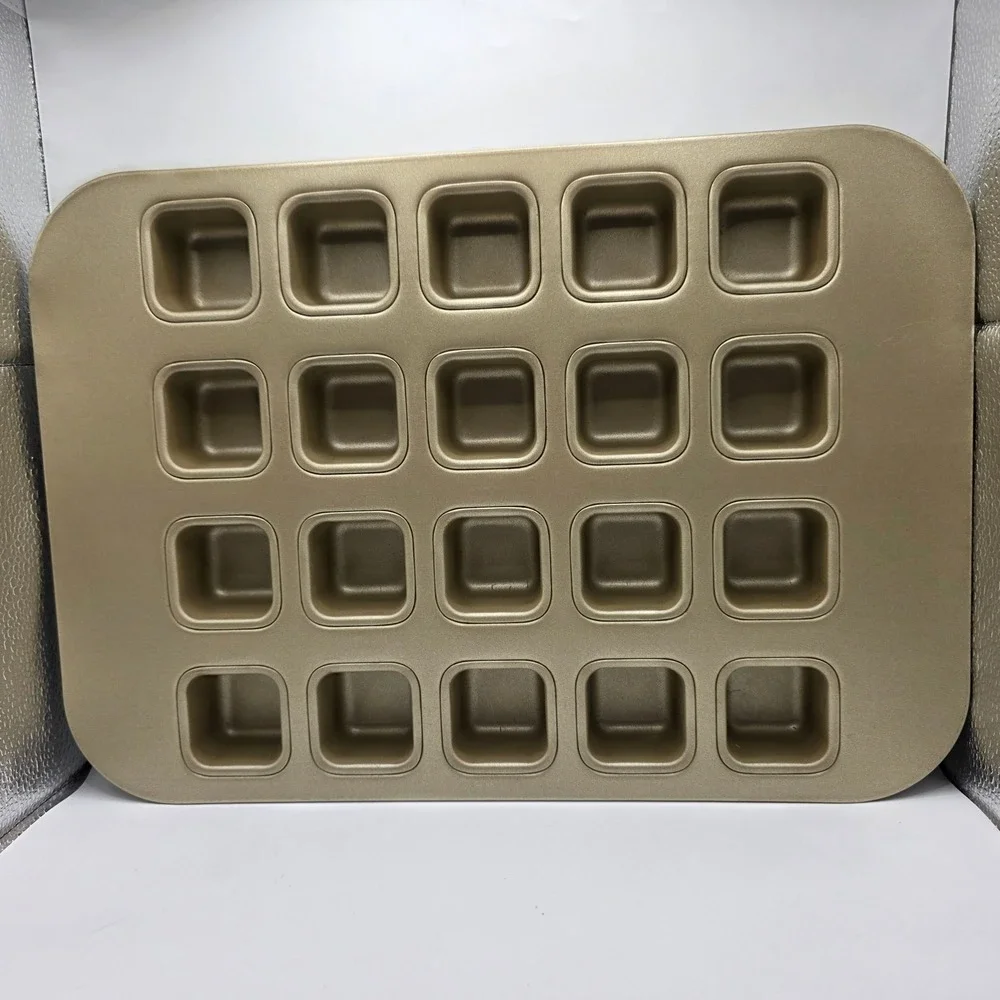 Williams Sonoma Goldtouch Nonstick Mini Brownie Bar Pan 20 Cavity Gold Bakeware